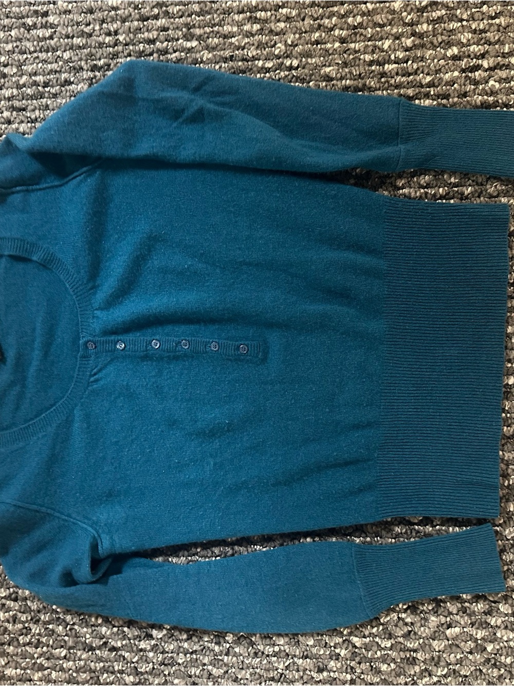 Maurices Teal Scoop Neck Henley Sweater